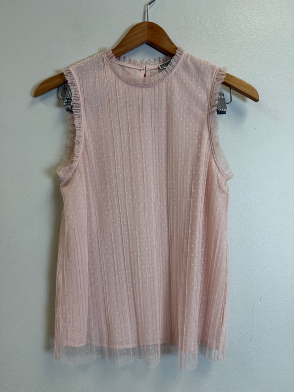 Chelsea28 Blush Pink Swiss Polka Dot Sleeveless Camisole